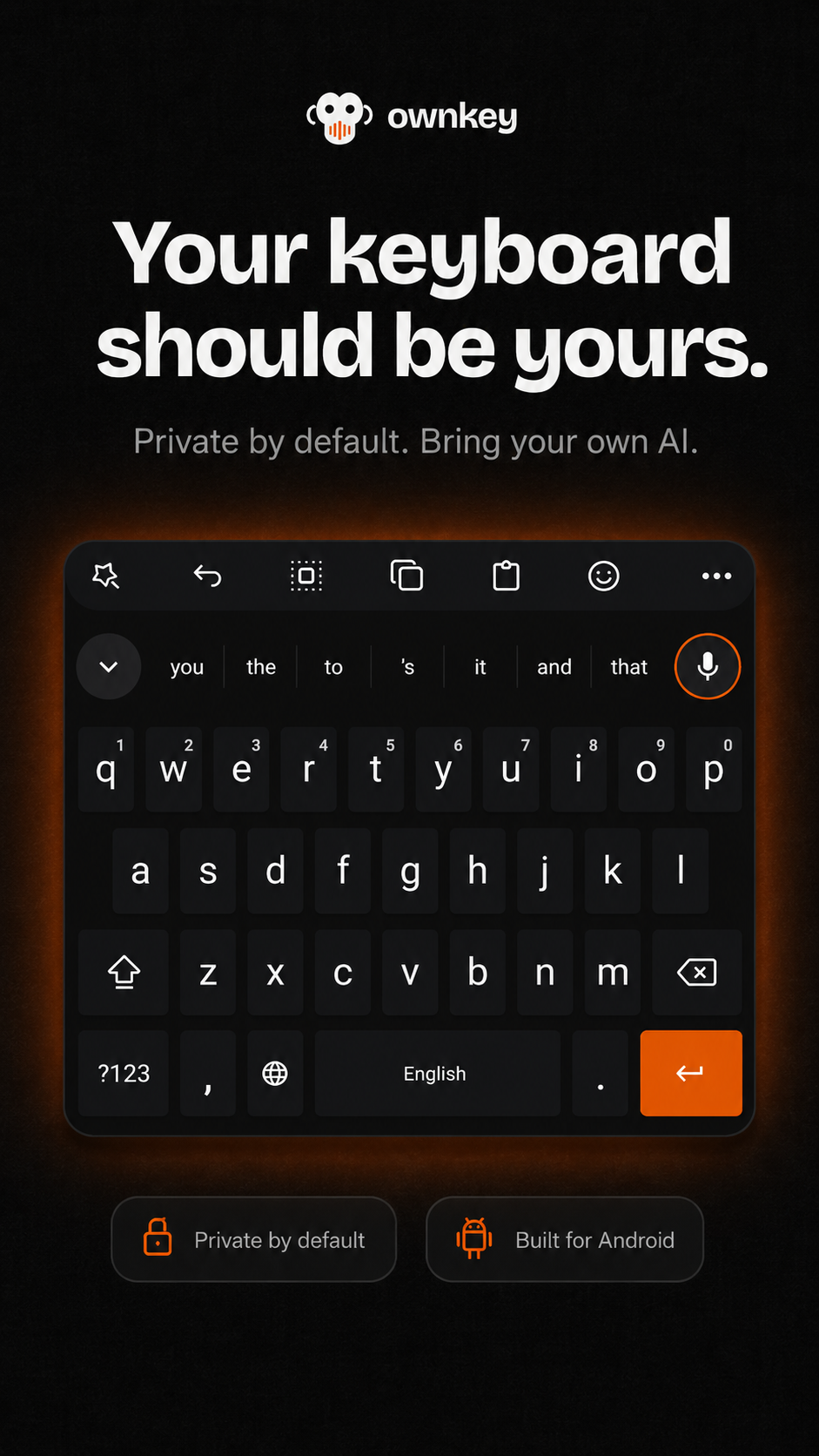 Ownkey Keyboard dark theme: Your keyboard should be yours